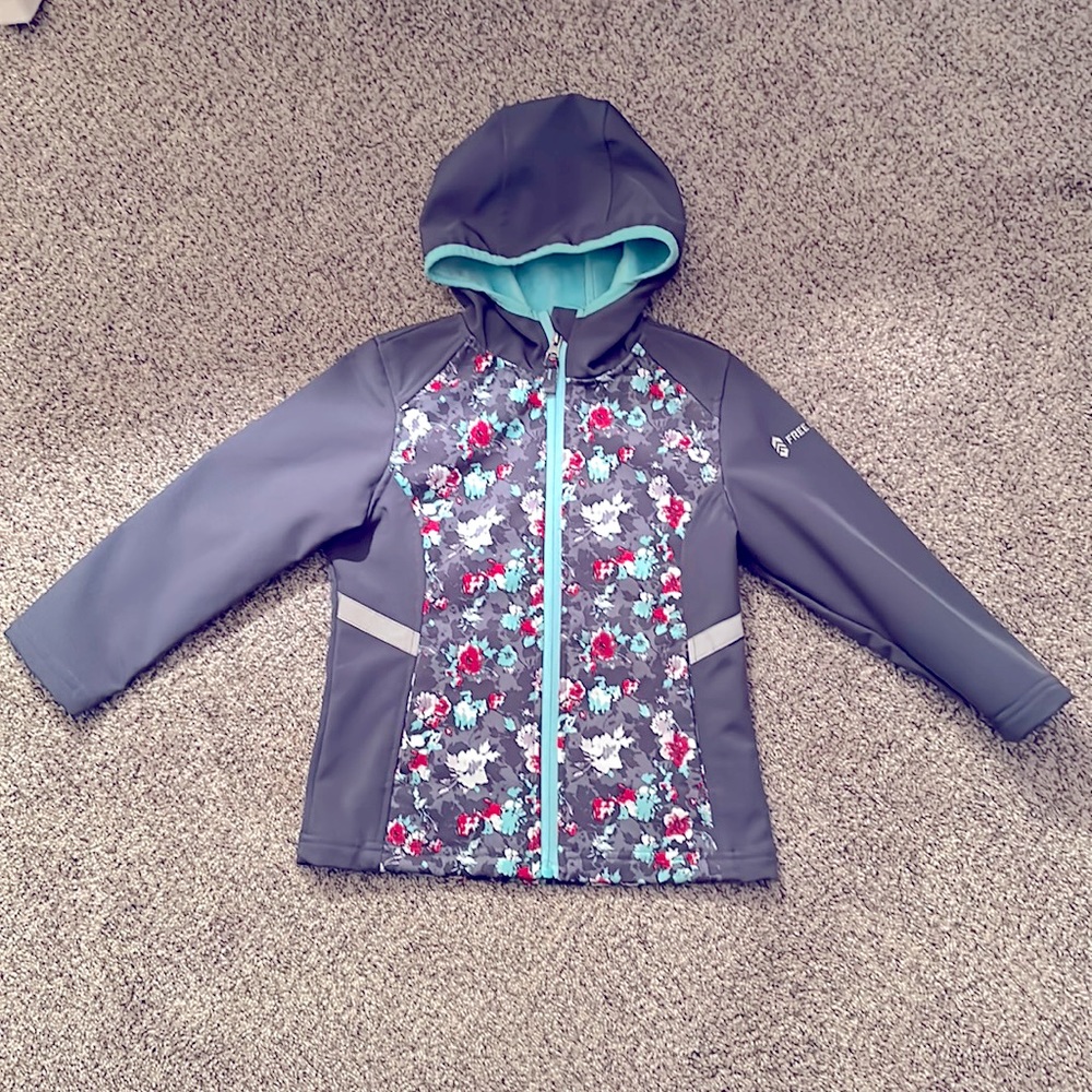 Kids Floral Gray Jacket